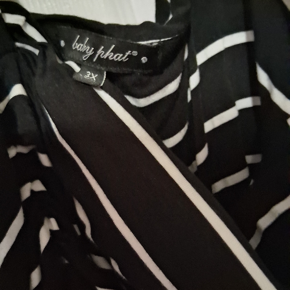 Baby Phat Monochrome Striped Evening Dress Smoke Free Home EUC - Picture 3 of 4